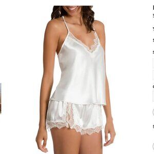 White Bridal Satin Lace Sleeveless Shorty Pajama Set